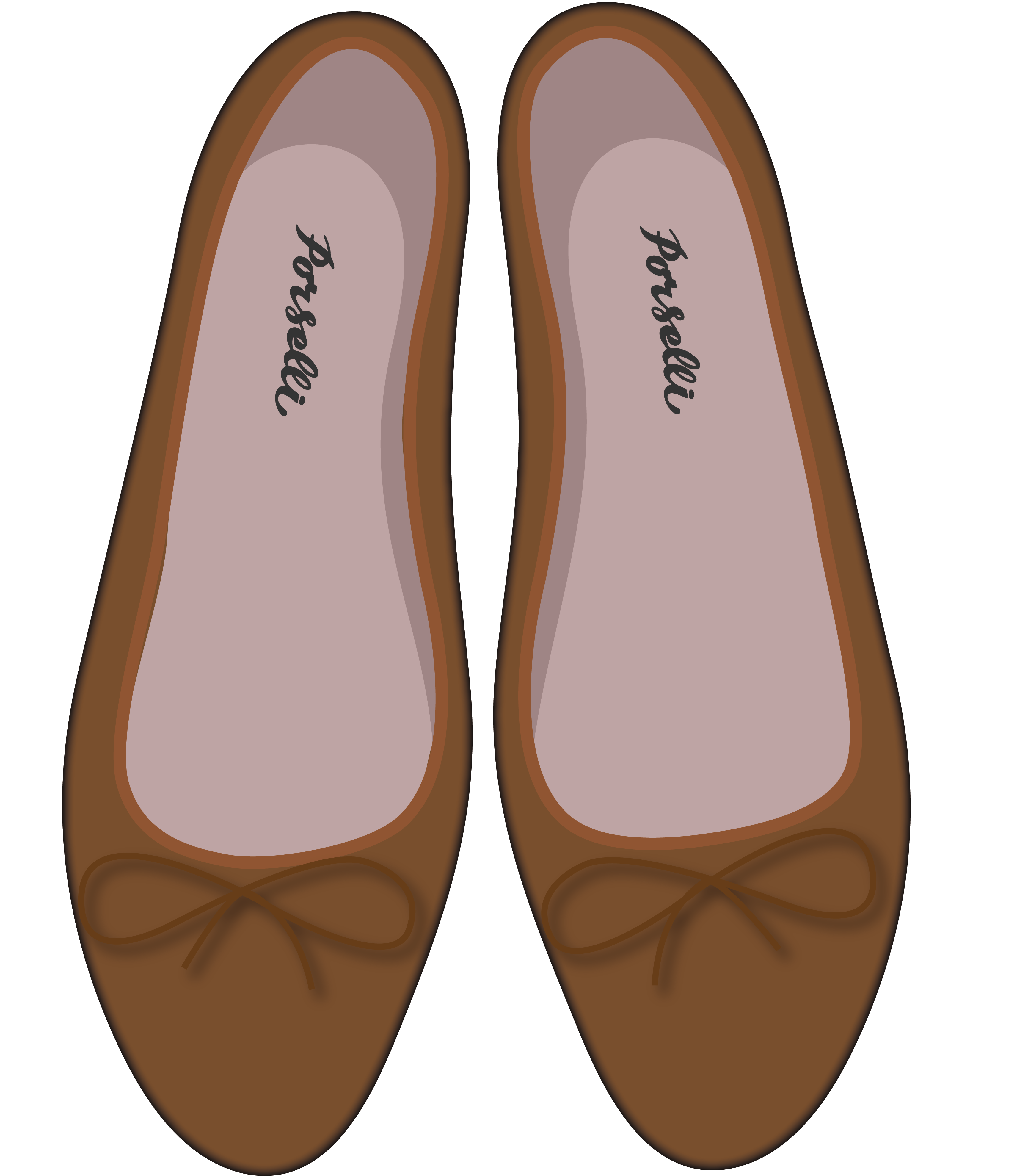 E.Porselli 棕色反绒羊皮经典款芭蕾舞鞋