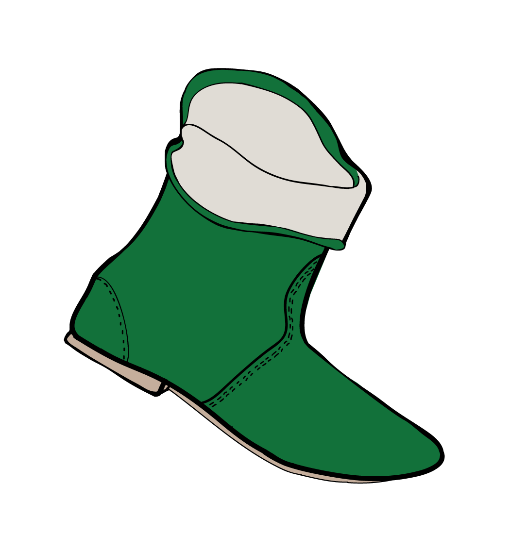 ポルセリ ブーツ 0.5cmヒール - グリーン