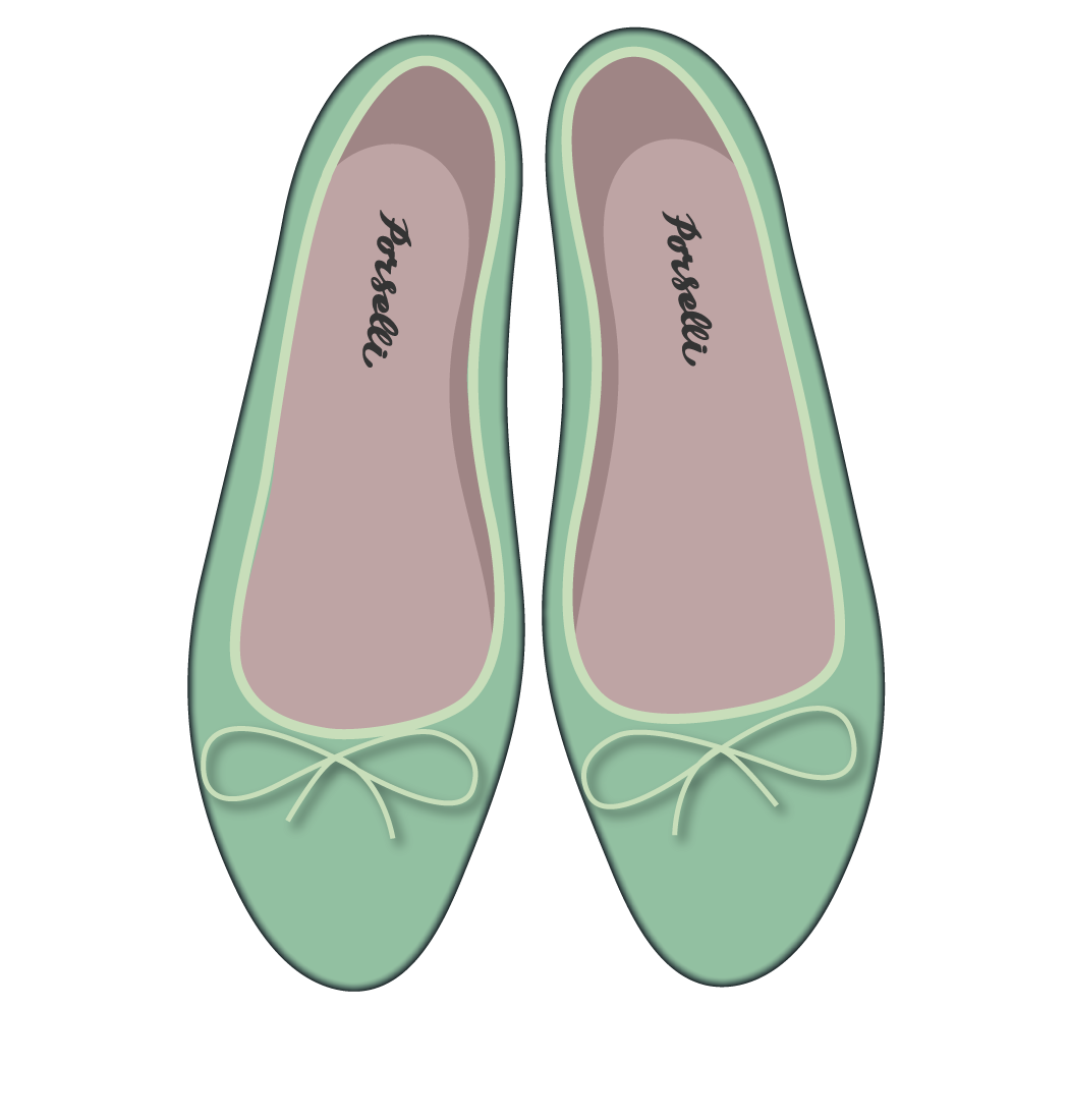E.Porselli 薄荷绿羊皮经典款芭蕾舞鞋