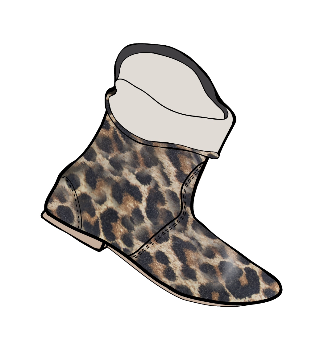 Леопардовые кожаные ботинки - Porselli Milano C18-Леопардовый